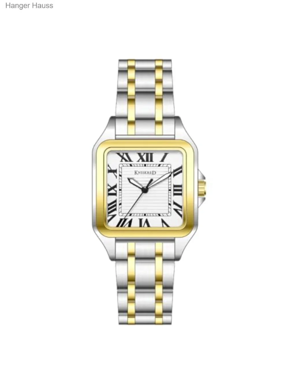 Vintage Square Watch Men's Roman Numeral Dial Stainless Steel Bracelet